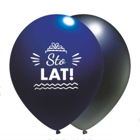 Balony urodzinowe Sto Lat, granatowe mix, 30cm, 10 szt. Balony urodzinowe Sto Lat, granatowe mix, 30cm, 10 szt.