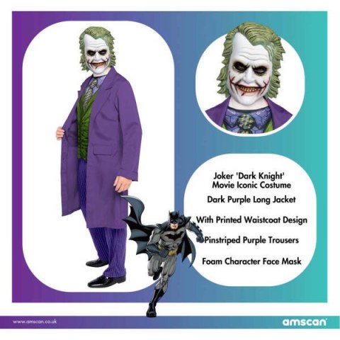 Strój, Kostium przebranie dla dorosłych Joker, rozm. L Strój, Kostium przebranie dla dorosłych Joker, rozm. L