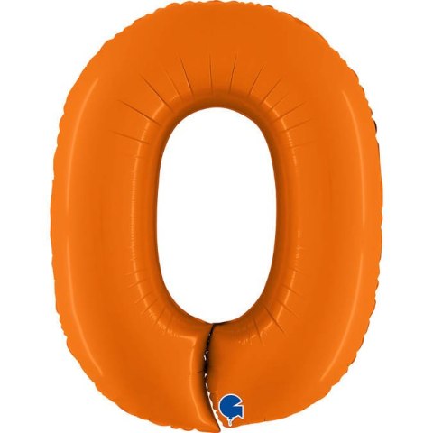 Balon Foliowy Cyfra 0, Matowa Pomarańczowa, 102cm Grabo Balon Foliowy Cyfra 0, Matowa Pomarańczowa, 102cm Grabo