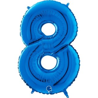 Balon Foliowy Cyfra 8 Niebieski, 66 cm Grabo