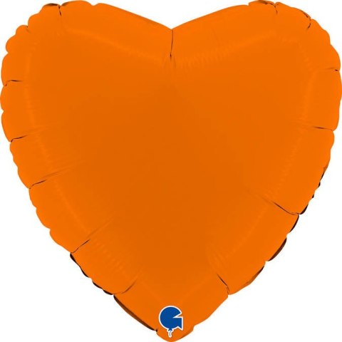 Balon Foliowy - Pomarańczowe Matowe Serce 46 cm, Grabo Balon Foliowy - Pomarańczowe Matowe Serce 46 cm, Grabo
