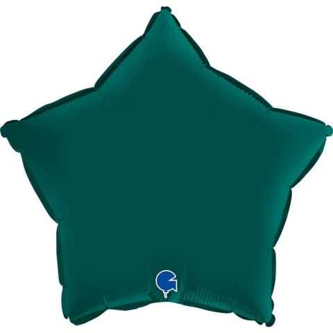 Balon Foliowy - Satynowa Butelkowa Zieleń Gwiazdka 46 cm, Grabo Balon Foliowy - Satynowa Butelkowa Zieleń Gwiazdka 46 cm, Grabo