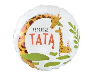 Balon Foliowy okrągły, Będziesz Tatą, 46cm