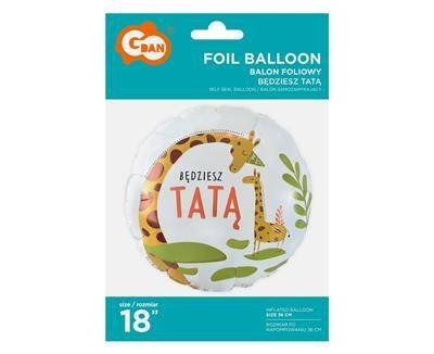 Balon Foliowy okrągły, Będziesz Tatą, 46cm Balon Foliowy okrągły, Będziesz Tatą, 46cm