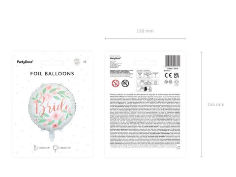 Balon foliowy Bride to be kwiaty 45 cm
