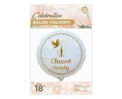 Balon foliowy Chrzest Święty (gołąbek i świeca) 46cm Balon foliowy Chrzest Święty (gołąbek i świeca) 46cm