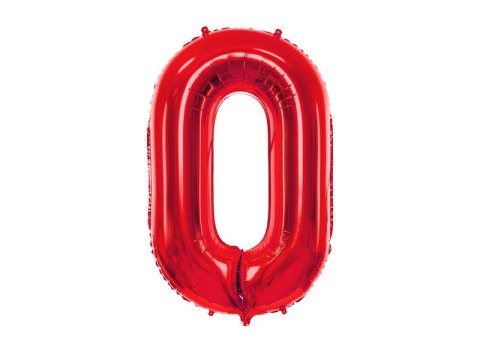 Balon foliowy Cyfra 0 czerwone, 86cm Balon foliowy Cyfra 0 czerwone, 86cm