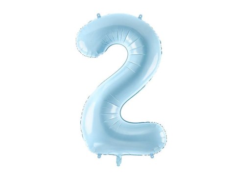 Balon foliowy Cyfra 2, 86cm, jasny niebieski Balon foliowy Cyfra 2, 86cm, jasny niebieski