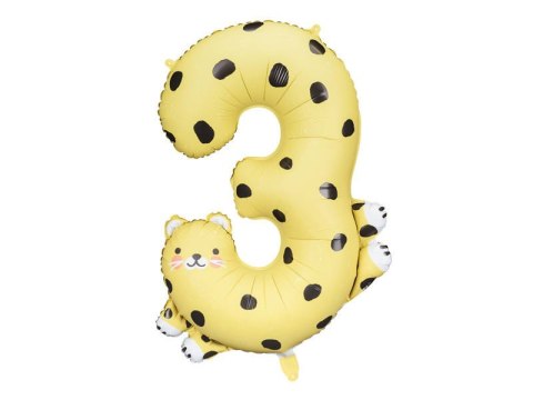 Balon foliowy Cyfra 3 - Gepard, 98 cm Balon foliowy Cyfra 3 - Gepard, 98 cm
