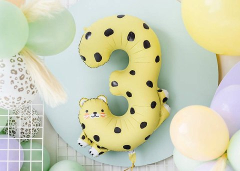 Balon foliowy Cyfra 3 - Gepard, 98 cm Balon foliowy Cyfra 3 - Gepard, 98 cm