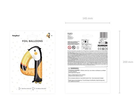 Balon foliowy Cyfra 4 - Tukan, 91 cm Balon foliowy Cyfra 4 - Tukan, 91 cm