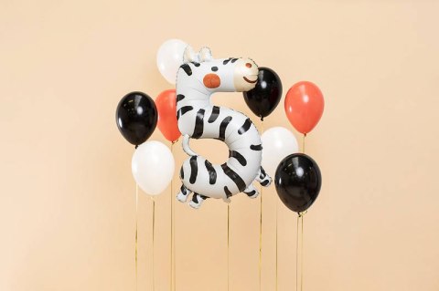 Balon foliowy Cyfra 5 - Zebra, 98 cm Balon foliowy Cyfra 5 - Zebra, 98 cm