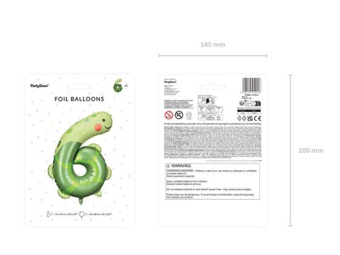 Balon foliowy Cyfra 6 - Żółw, 96 cm Balon foliowy Cyfra 6 - Żółw, 96 cm