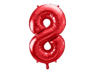 Balon foliowy Cyfra 8 czerwona, 86cm