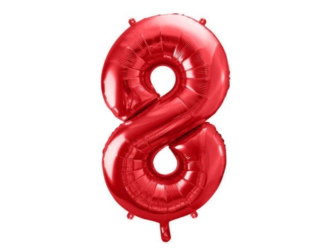 Balon foliowy Cyfra 8 czerwona, 86cm Balon foliowy Cyfra 8 czerwona, 86cm