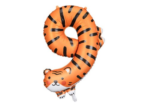 Balon foliowy Cyfra 9 - Tygrys, 87 cm Balon foliowy Cyfra 9 - Tygrys, 87 cm