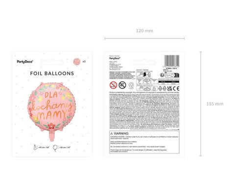 Balon foliowy ''Dla kochanej mamy'', 45 cm Balon foliowy ''Dla kochanej mamy'', 45 cm