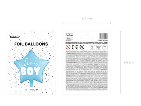 Balon foliowy Gwiazdka Niebieska - It's a boy, 48cm Balon foliowy Gwiazdka Niebieska - It's a boy, 48cm