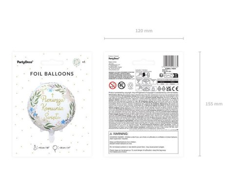 Balon foliowy ''Pierwsza Komunia Święta'', 45 cm Balon foliowy ''Pierwsza Komunia Święta'', 45 cm
