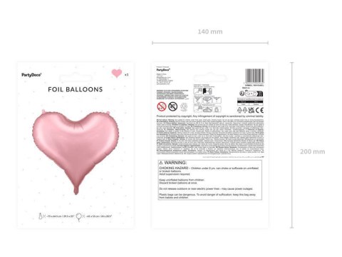 Balon foliowy Serce, 75x64,5 cm, j. różowy Balon foliowy Serce, 75x64,5 cm, j. różowy