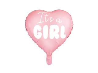 Balon foliowy Serce Różowe - It's a girl, 45cm