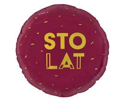 Balon foliowy Sto lat bordowy, 46cm Balon foliowy Sto lat bordowy, 46cm