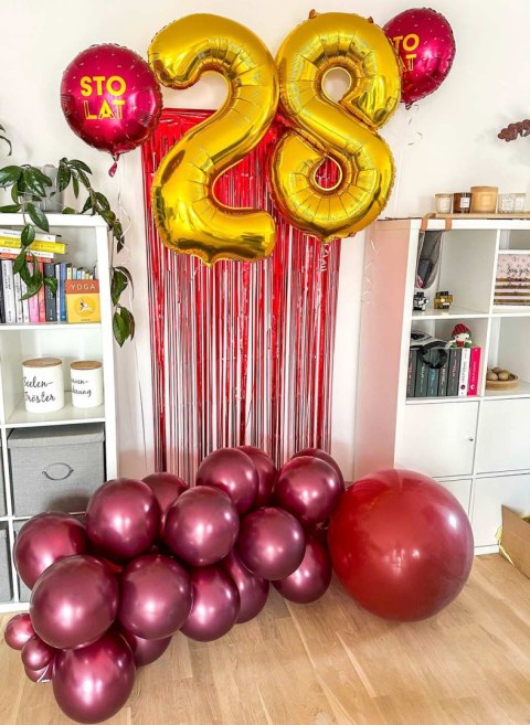 Balon foliowy Sto lat bordowy, 46cm Balon foliowy Sto lat bordowy, 46cm