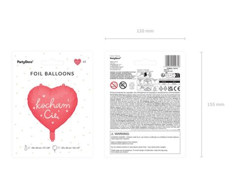 Balon foliowy serce Kocham Cię, czerwone 45 cm Balon foliowy serce Kocham Cię, czerwone 45 cm
