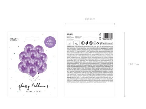 Balony lateksowe Glossy, Chrome, Fioletowe, 30cm, 10 szt. Balony lateksowe Glossy, Chrome, Fioletowe, 30cm, 10 szt.