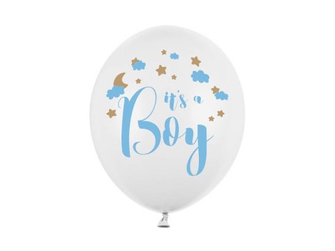 Balony lateksowe It's a Boy, Pastel Pure White, 30cm, 6 szt. Balony lateksowe It's a Boy, Pastel Pure White, 30cm, 6 szt.