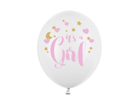 Balony lateksowe It's a Girl, Pastel Pure White, 30cm, 6 szt. Balony lateksowe It's a Girl, Pastel Pure White, 30cm, 6 szt.