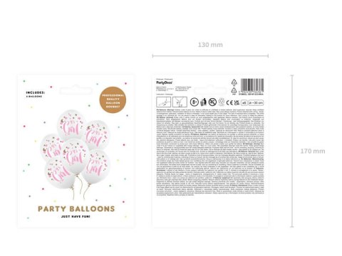 Balony lateksowe It's a Girl, Pastel Pure White, 30cm, 6 szt. Balony lateksowe It's a Girl, Pastel Pure White, 30cm, 6 szt.