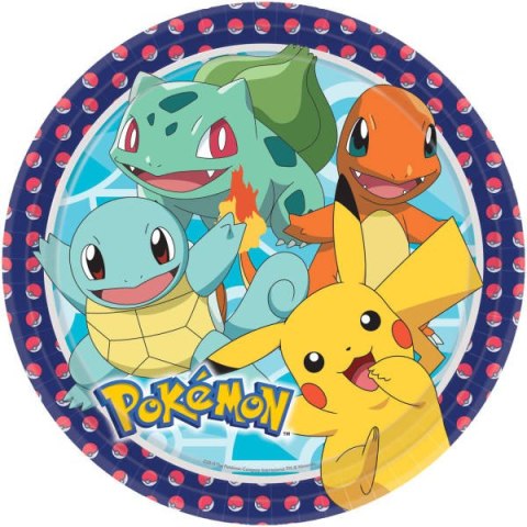 Talerzyki papierowe Pokemon, 23 cm, 8 szt. Talerzyki papierowe Pokemon, 23 cm, 8 szt.
