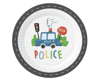 Talerzyki papierowe Policja 23 cm, 6 szt.