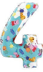 Balon Foliowy Cyfra 4, Świnka Peppa, 66 cm Grabo