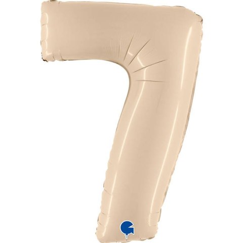 Balon Foliowy Cyfra 7, Satynowa Kremowa 66cm Grabo Balon Foliowy Cyfra 7, Satynowa Kremowa 66cm Grabo