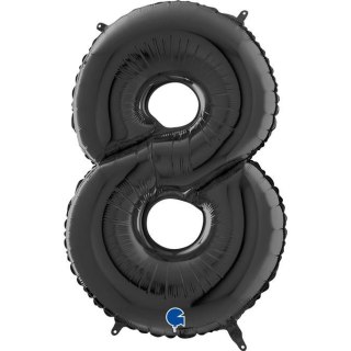 Balon Foliowy Cyfra 8 Czarny, 66 cm Grabo