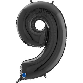 Balon Foliowy Cyfra 9 Czarny, 66 cm Grabo