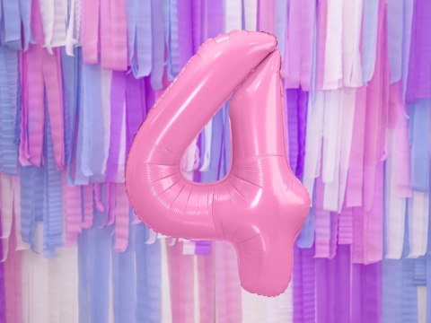 Balon foliowy Cyfra 4, 86cm, różowy Balon foliowy Cyfra 4, 86cm, różowy