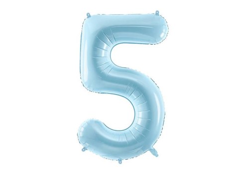 Balon foliowy Cyfra 5, 86cm, jasny niebieski Balon foliowy Cyfra 5, 86cm, jasny niebieski