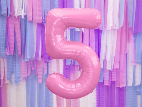 Balon foliowy Cyfra 5, 86cm, różowy Balon foliowy Cyfra 5, 86cm, różowy