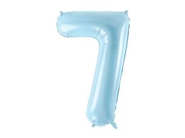 Balon foliowy Cyfra 7, 86cm, jasny niebieski
