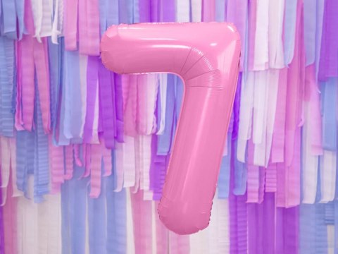Balon foliowy Cyfra 7, 86cm, różowy Balon foliowy Cyfra 7, 86cm, różowy