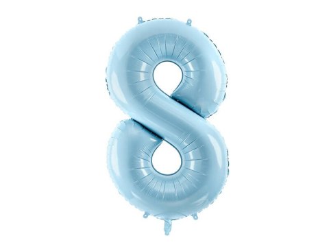 Balon foliowy Cyfra 8, 86cm, jasny niebieski Balon foliowy Cyfra 8, 86cm, jasny niebieski
