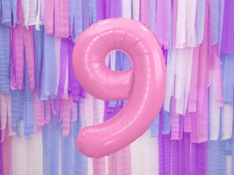 Balon foliowy Cyfra 9, 86cm, różowy Balon foliowy Cyfra 9, 86cm, różowy
