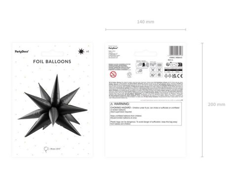 Balon foliowy Gwiazda 3D, 70cm, czarna Balon foliowy Gwiazda 3D, 70cm, czarna
