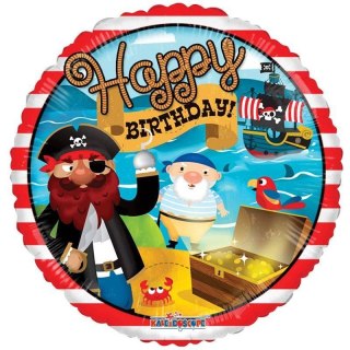 Balon foliowy Happy Birthday Piraci, 46 cm