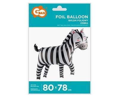 Balon foliowy Zebra, 80 x 78 cm,