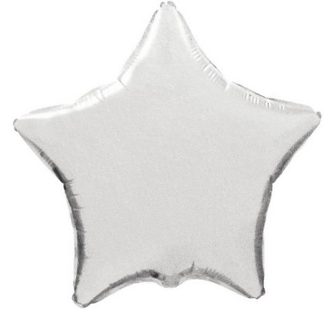 Balon foliowy gwiazdka, srebrna, 46 cm Balon foliowy gwiazdka, srebrna, 46 cm