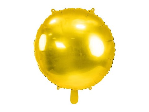 Balon foliowy okrągły Pastylka, złoty, 80 cm Balon foliowy okrągły Pastylka, złoty, 80 cm